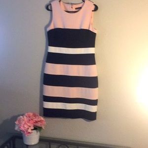 Tommy Hilfiger pink, black and white dress sz 10